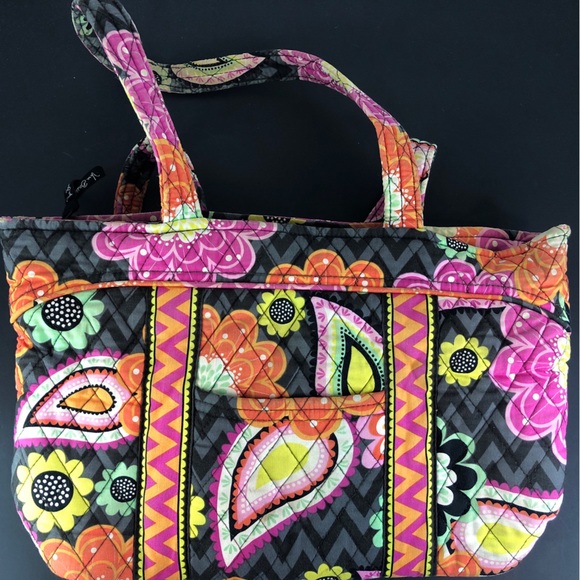 Vera Bradley Handbags - Vera Bradley Ziggy Zinnia Medium Chevron Crescent Tote Bag